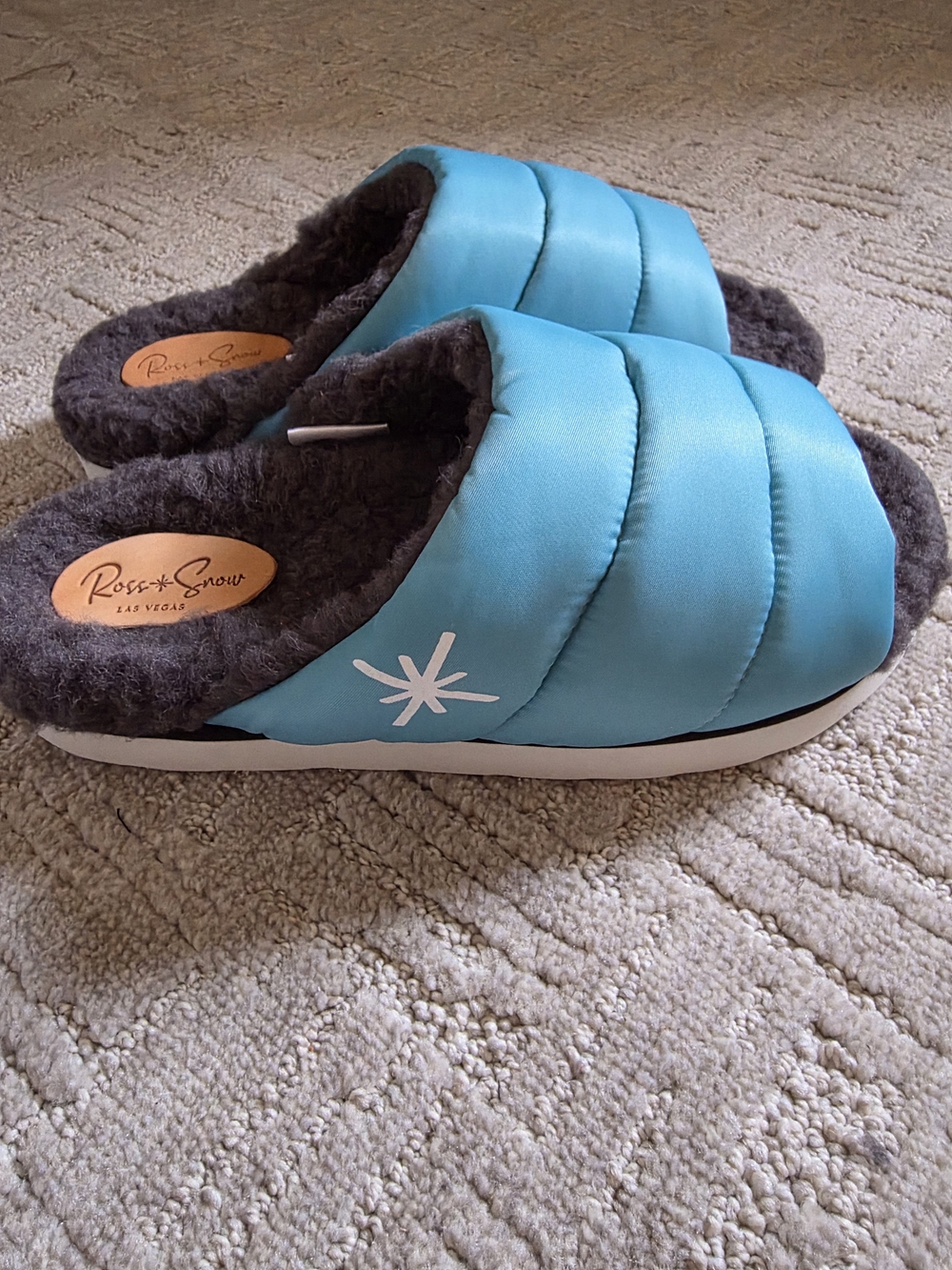 Women's Teal Puffer Slide Slippers